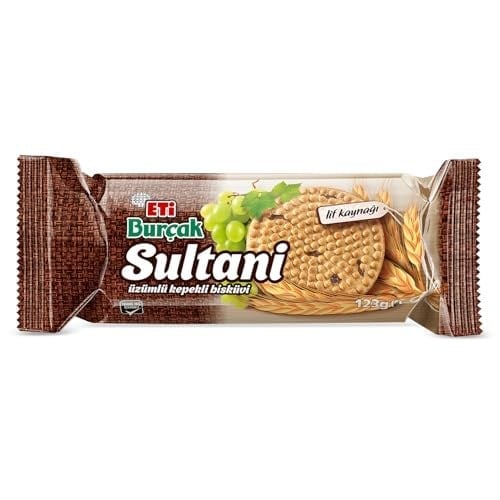 Eti Burçak Sultani Üzümlü Kepekli Bisküvi 123 g x 18 Adet