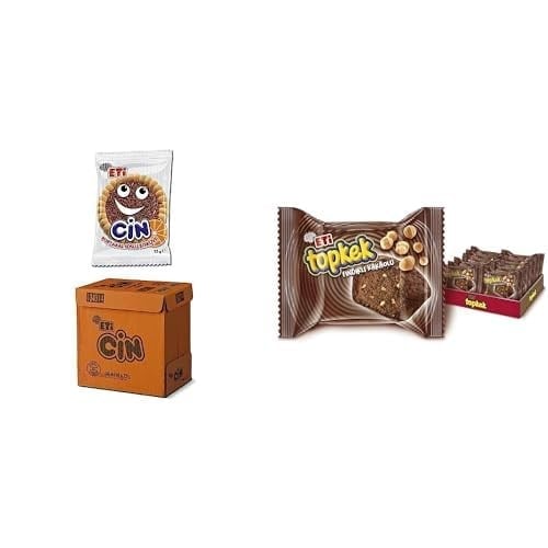 Eti Cin Portakallı Bisküvi 25 g x 36 Adet ve Eti Topkek Fındıklı Kakaolu Kek 35 g x 24 Adet