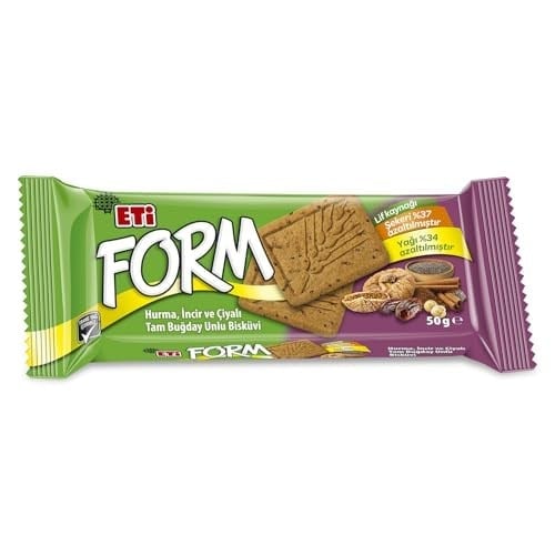 Eti Form Hurma İncir ve Çiyalı Bisküvi 50 g x 24 Adet