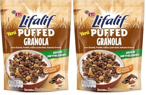Eti Lifalif Puffed Kakaolu Granola 160 g 2li paket