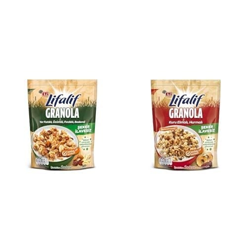Eti Lifalif Yer Fıstıklı ve Kuru Elmalı Granola Paketi (2x200g)