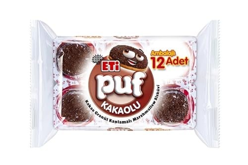 Eti Puf Kakaolu Bisküvi 18 g 12 adet