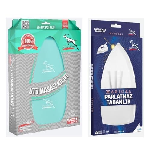EYM Gazella Ütü Altlığı + Ütü Masası Kılıfı Bezi 50 x 135 cm Turkuaz