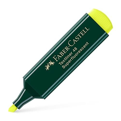 Faber-Castell 1548 Fosforlu Kalem Sarı, Uzun Ömürlü, Yeniden Doldurulabilir, Dayanıklı Plastik Gövde