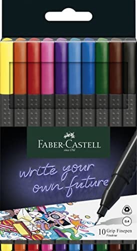 Faber-Castell Grip Finepen 0.4 mm, 10'lu set