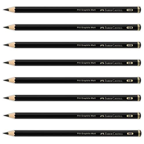 Faber-Castell Pitt Matt Dereceli Kurşun Kalem, 4B, Ultra Mat, Parlama Yapmaz, Siyah Beyaz Çizimler İçin, Teknik Çizim ve Eskiz İçin Dayanıklı Uç | Çizimler ve eskizler için yüksek ton yoğunluğuna sahi