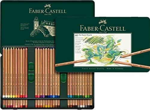 Faber-Castell Pitt Pastel Boya Kalemi, 60 Renk, Yüksek Pigment, Solmaya Dirençli, Fırça ve Parmakla Dağılabilir, Yuvarlak Gövde