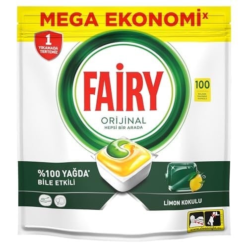 Fairy Hepsi Bir Arada Bulaşık Makinesi Deterjanı Kapsülü/Tableti 100 Yıkama Limon Kokulu