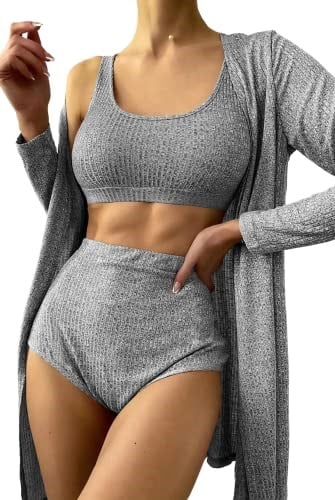 Fancy&Dancy Kadın Kaşkorse Kumaş Yüksek Bel İç Çamaşır Takımı - Pamuklu Sütyen Külot Takımı - 50100