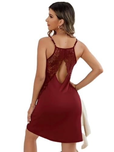 Fancy&Dancy Kadın Sırt Kısmı Dantel Detaylı Pamuklu Şık Gecelik 001