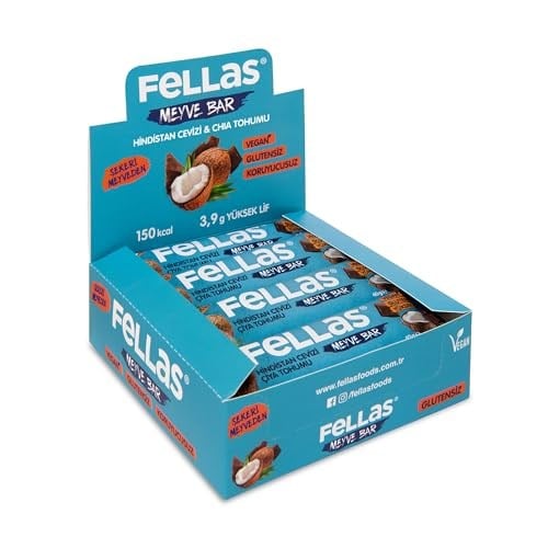 Fellas Meyve Bar, Chialı ve Hindistan Cevizli, 40gr x 12 Adet