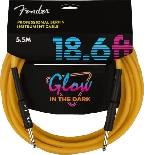 Fender® »GLOW IN THE DARK - CABLE« Instrumenten-Kabel - 5.5m - Farbe: Orange