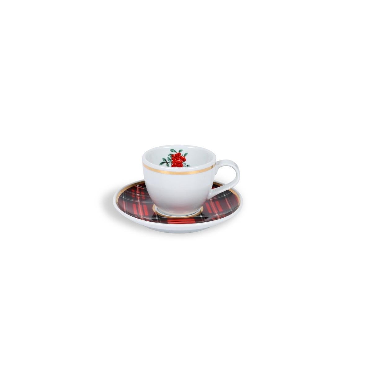 Fern&Co Red Berry Collection Porselen Türk Kahvesi Fincanı