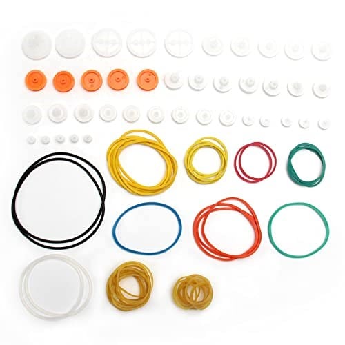 Fielect DC Motor Kendin Yap Model Oyuncakları için 84 Tip Plastik Dişli Seti Plastik Kayış Kasnak Dişlisi Kombinasyonu