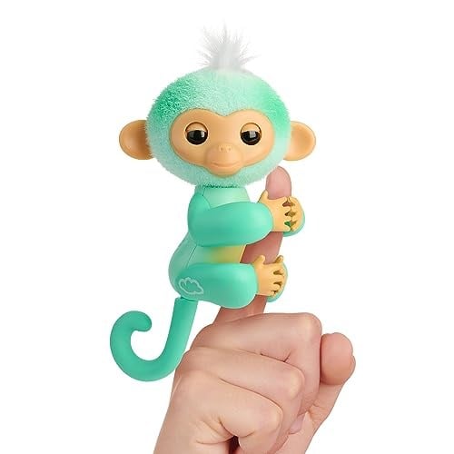 Fingerlings 2023 YENİ İnteraktif Bebek Maymun Dokunmaya Tepki Veriyor - 70+ Sesler ve Tepkiler - Ava (Teal)