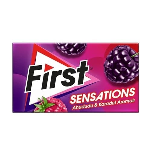 First Sensations Ahududu Karadut Aromalı Şekersiz Sakız 27 gr