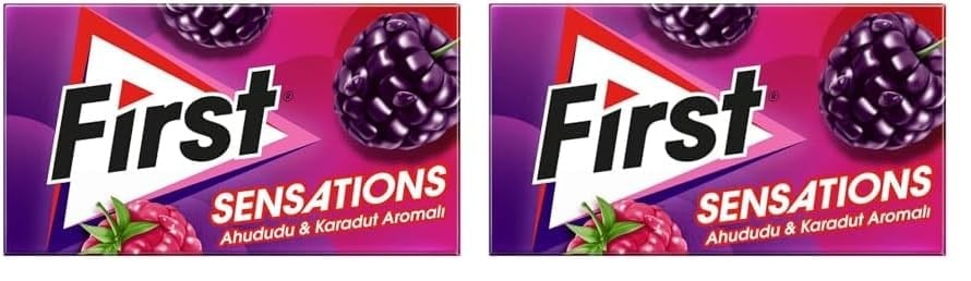 First Sensations Ahududu & Karadut Aromalı Sakız 27 gr 2li paket