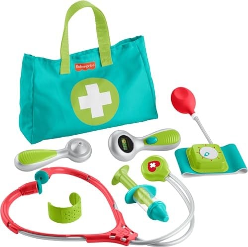Fisher-Price Doktor Seti Okul öncesi çağdaki 3 yaş ve üzeri çocuklar için 7 parçadan oluşan Fisher-Price Doktor Seti doktor oyuncakları HYH26