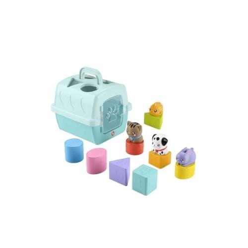 Fisher-Price Hayvan Dostlarımın Çantası Fisher-Price Şirin Dostlar Hayvan Dostlarımın Çantası, bebekler ve yürüme çağındaki çocuklar için şekil eşleştirme oyuncağı, 8 blok HTW93