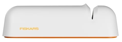 Fiskars bıçak bileyici için düz çelik bıçaklar, Keramikschleifstein, fonksiyonel form, Roll-Sharp, beyaz/turuncu, 1014214