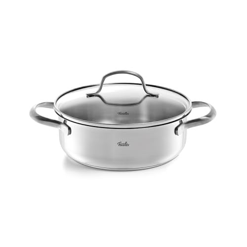 Fissler San Francisco/Paslanmaz Çelik Kızartma Tenceresi (2,1 L - Ø 20 cm) Cam Kapaklı Kızartma Tenceresi, Dökme Kenarı, Enerji Tasarruflu - İndüksiyonlu - Seçenekler: 1,2 L - Ø 16 cm, 2,1 L - Ø 20 cm