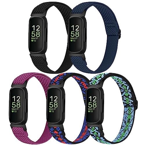 Fitbit Inspire 3/Inspire 2/Inspire HR/Inspire/Ace 3/Ace 2 ile Uyumlu Elastik Naylon Bantlar Kadın Erkek için, Yumuşak Ayarlanabilir Esnek Döngü Kayışları Fitbit Inspire 3 Bant için Yedek