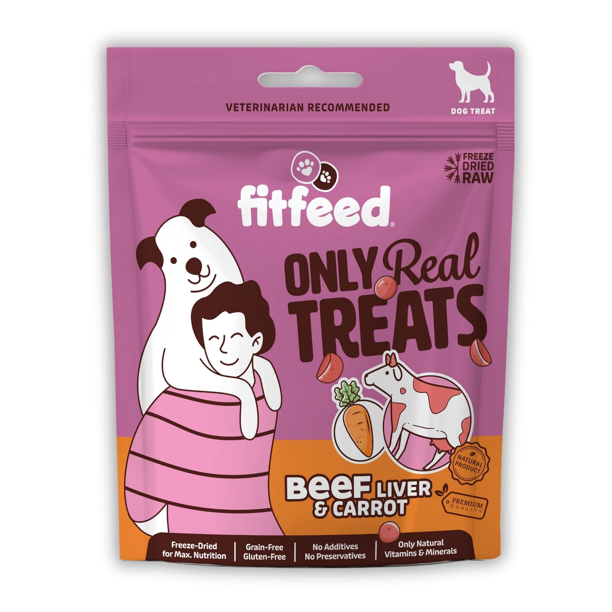 fitfeed Freeze-Dried Çiğ Dana Ciğer & Havuç Köpek Ödül Maması 40g