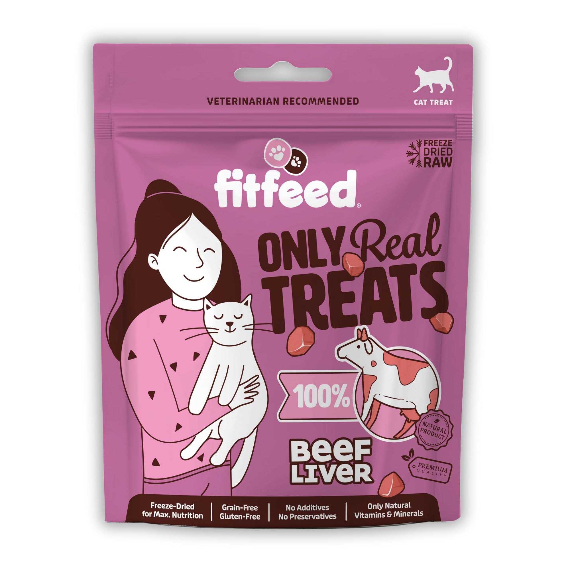 fitfeed Freeze-Dried Çiğ Dana Ciğer Kedi Ödül Maması 40g