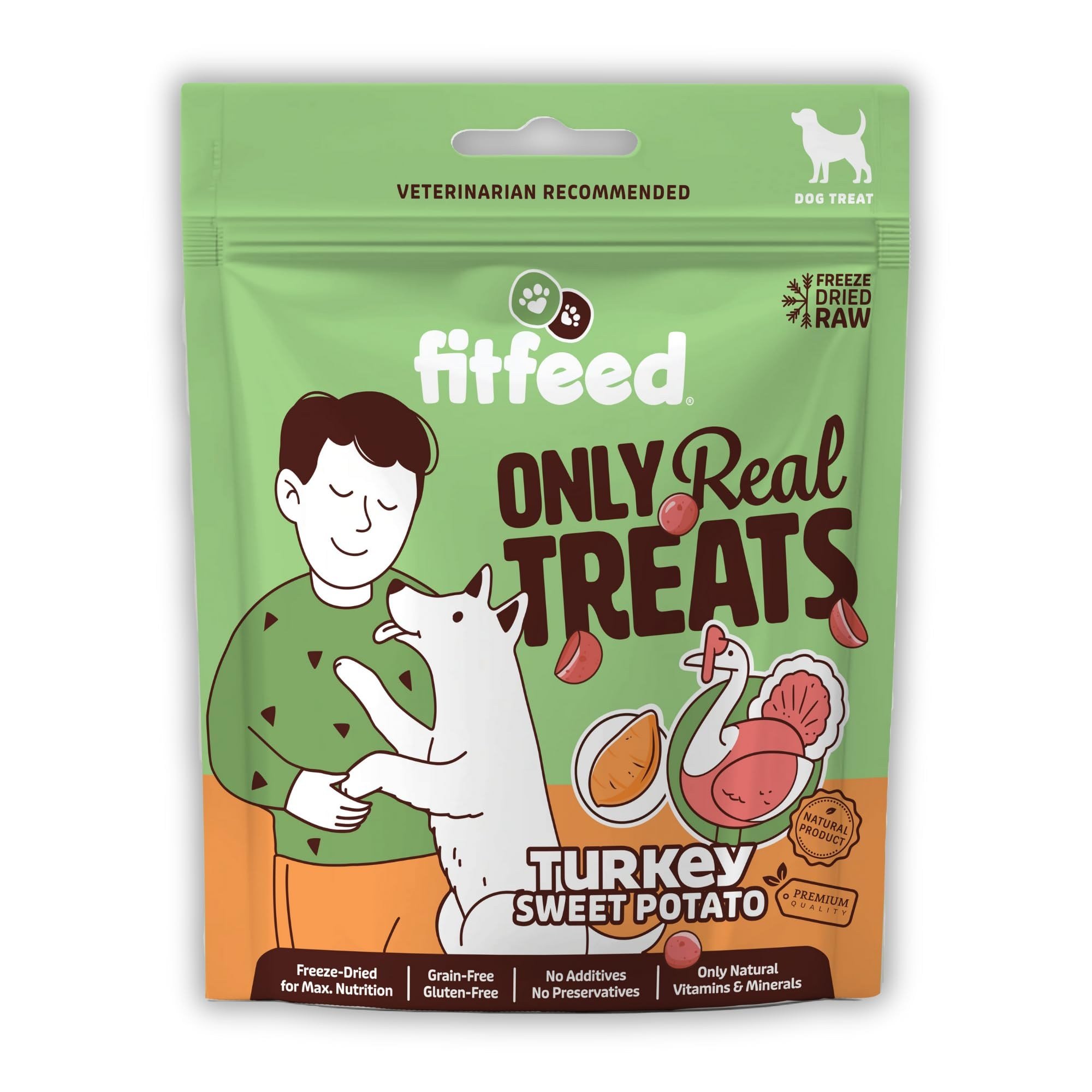 fitfeed Freeze-Dried Çiğ Hindi&Tatlı Patates Köpek Ödül Maması 40g