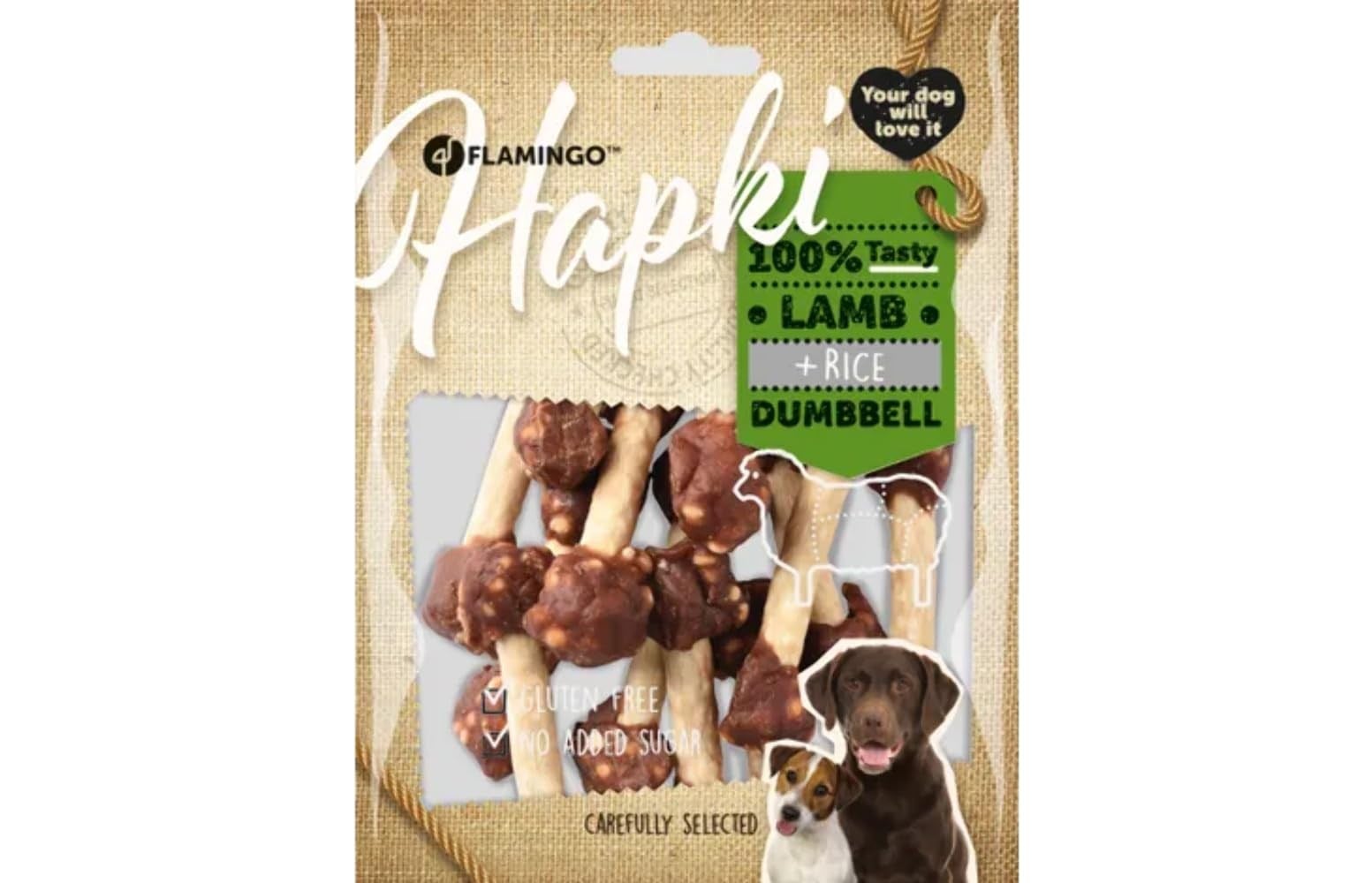 Flamingo Hapki Kuzu Etli ve Pirinçli Dumbel Köpek Ödülü 150 Gr