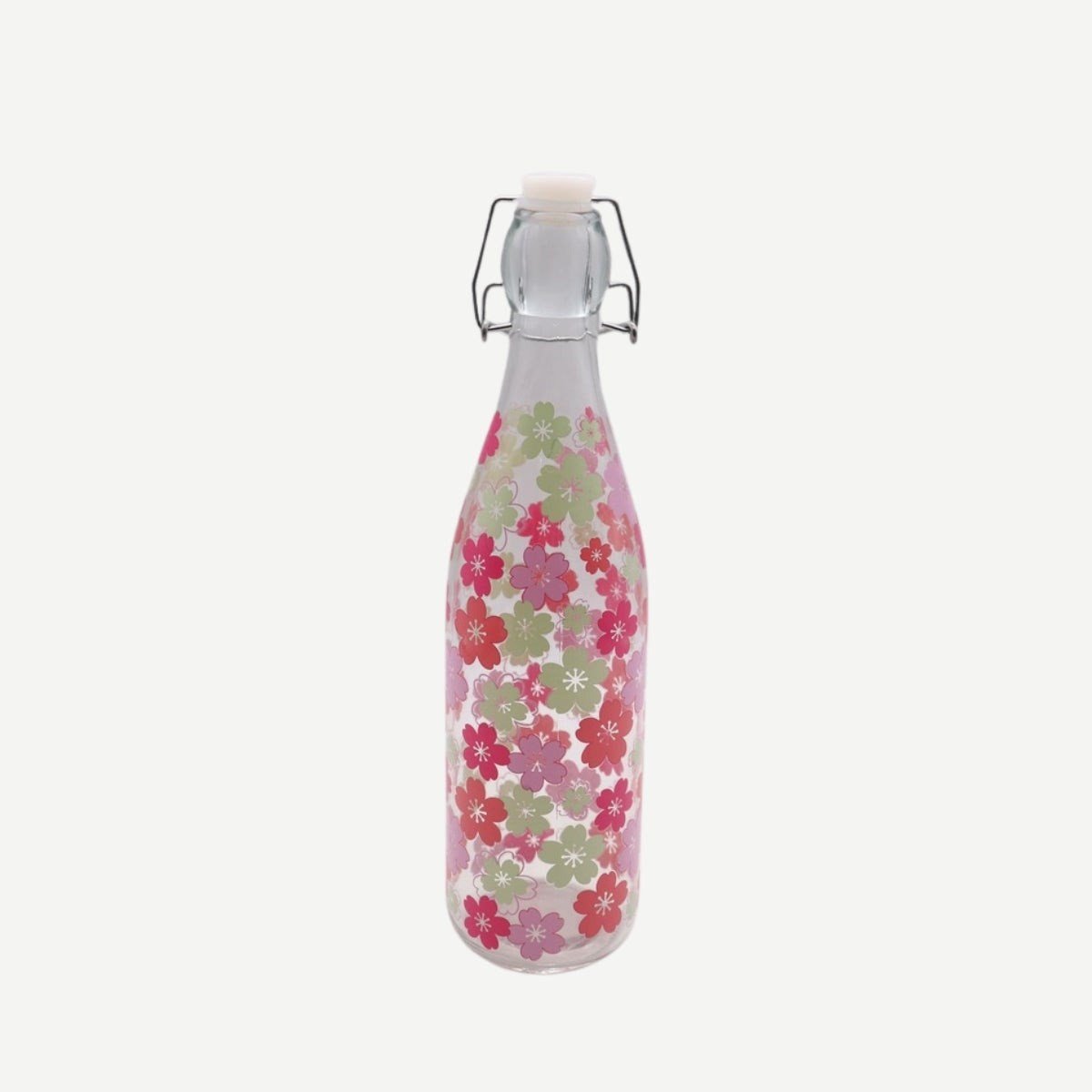 Flying Tiger Copenhagen Pembe Çiçekli Cam Şişe 500 ml
