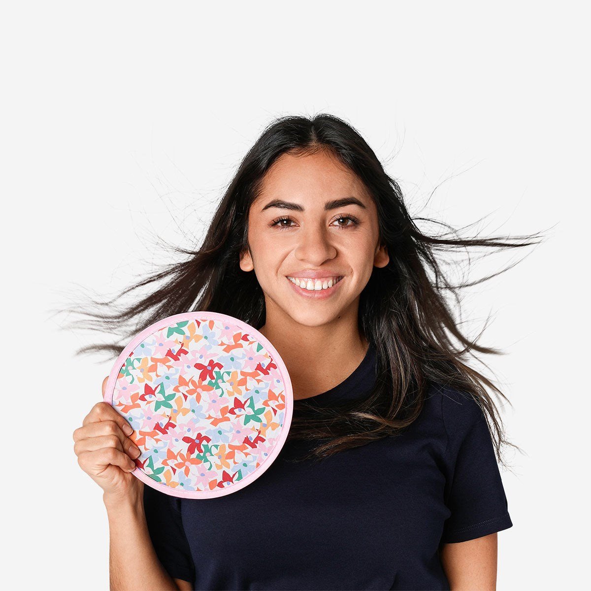 Flying Tiger Copenhagen Pembe Çiçekli Katlanabilir Yelpaze
