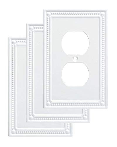 Franklin Brass Classic Beaded Çift Yönlü/Switch Plaka/Kılıf, Tek, Beyaz, W35059V-PW-C