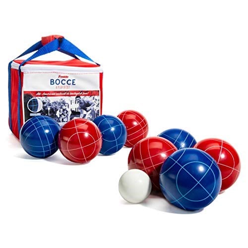 Franklin Sports Bocce Top Seti - 8 Tüm Hava Koşulları 90 mm Bocce Topları, 1 Pallino ve Taşıma Çantası - Plaj, Arka Bahçe Çim veya Dış Mekan Parti Oyunu  - Seçenekler: Amerikan, Başlangıç, Profesyonel