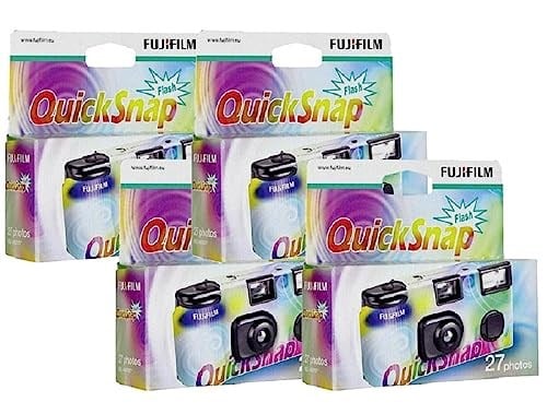 Fujifilm Fuji Quicksnap flaşlı tek kullanımlık kamera, film malzemesi X-tra 400 ASA, 27 çekim için, 4 adet