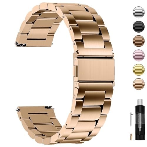 Fullmosa Paslanmaz çelik saat kayışı, 16 mm, 18 mm, 19 mm, 20 mm, 22 mm, 24 mm, metal saat kayışı, hızlı kilitli, kadın ve erkek için uygundur - Bedenler: 18 mm, 18mm, 20 mm, 20mm, 22 mm