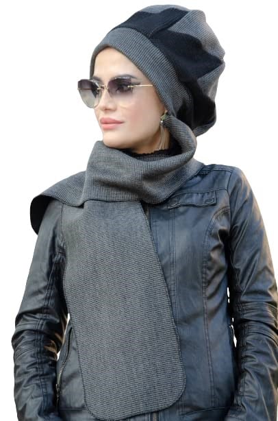 Füme Siyah Atkılı Bere - 30202