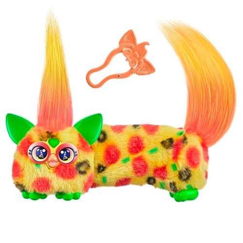 FURBY DJ Furblets Pepp-Oh-Roni Mini Elektronik Peluş Oyuncak, Komik Gerilebilir Ses Efektleri ve Müzik, Furbish, Pizza Renkleri Konuşuyor