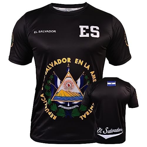 Fury El Salvador Futbol Forması El Salvador Forması Siyah Beyaz El Salvador Gömlek Tüm Salvadorans Erkek/Kadın/Unisex/Hombres, Siyah, S