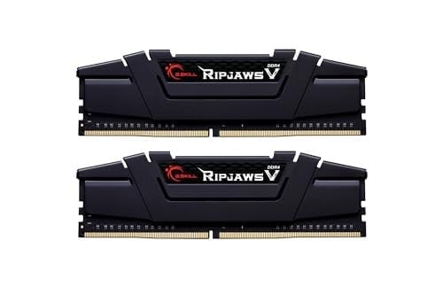 G.Skill (2x8GB) Ripjaws V Gaming Serisi 3200 MHz CL16 (16-18-18-38) Siyah Renkli Alüminyum Soğutuculu 1,35V Dual Bellek Kiti