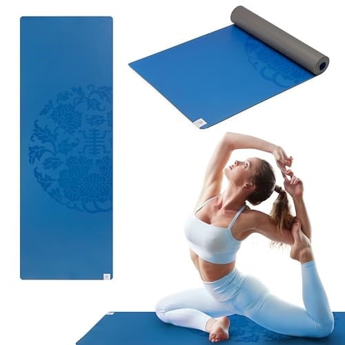 Gaiam dry-grip yoga matı – 5 mm kalınlığında kaymaz egzersiz ve fitness matı, standart veya sıcak yoga, pilates ve yer egzersizleri için – yastıklı destek, kaymaz kaplama – 173 x 61 cm
