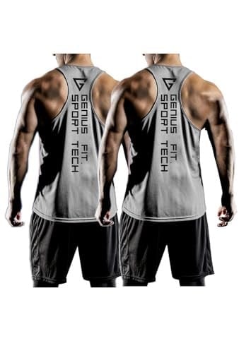 GENIUS STORE 2'li Paket Erkek Dry Fit Y-back Gym Fitness Sporcu Atleti