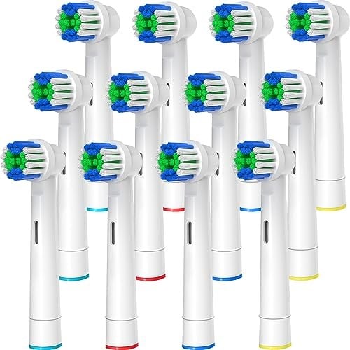 GENKENT Oral-B Braun ile Uyumlu Yedek Diş Fırçası Başlıkları, Oral B Yedek Başlıkları için 12 Adet Profesyonel Elektrikli Diş Fırçası Baş - Seçenekler: 1 Count (Pack of 8), 4 Count (Pack of 1), 12 PCS