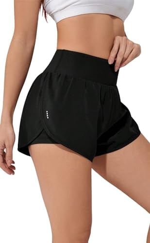 Ghassy Co. Kadın 2 in 1 Running Sports Athletic Gym Telefon Cepli Kısa Taytlı Şort