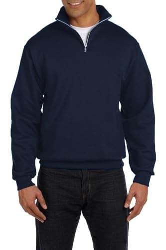 Ghassy Co. Erkek Dik Yaka Silver Yarım Fermuarlı Sweatshirt LACİVERT XL