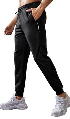 Ghassy Co. Erkek Dar Paça Running Hafif Koşucu Fitness Gym Athletic Dalgıç Kumaş Spor Eşofman Altı SİYAH XL