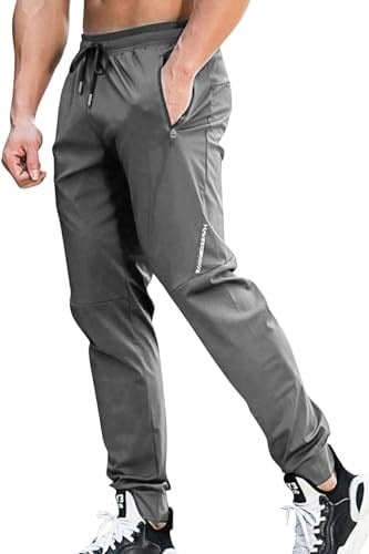 Ghassy Co. Erkek Run Ultra Hafif Egzersiz Aktif Joggers Spor Dar Paça Eşofman Altı FÜME XL