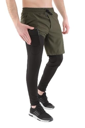 Ghassy Co. Erkek Running Compression Hızlı Kuruma Micropoly Halısaha Antrenman Gym Fitness Koşu Uzun Taytlı Şort