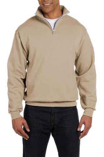 Ghassy Co. Erkek Dik Yaka Silver Yarım Fermuarlı Sweatshirt BEJ L