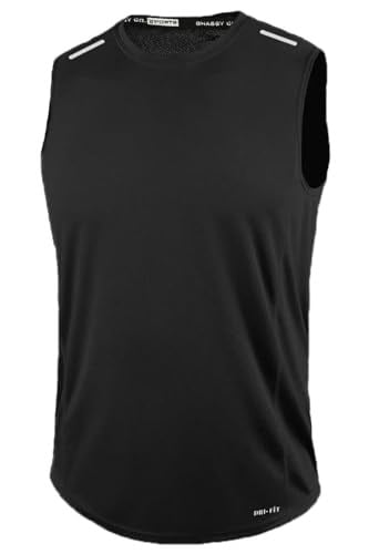 Ghassy Co. Erkek Nem Emici Hızlı Kuruma Atletik Teknik Performans Sporcu Sıfır Kol T-Shirt Gym 108